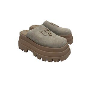 Naked Wolfe December Suede Leather Platform Mules Slides Shoes Womens 10 Euro 40